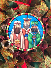 Load image into Gallery viewer, Three Kings Christmas Wreath, Religious Christmas, Christmas Decor