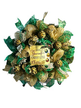 Load image into Gallery viewer, Have Yourself A Merry Lil Christmas Wreath, Leopard Christmas, Gold and Green Christmas, Christmas Decor