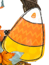 Load image into Gallery viewer, Candy Corn Wreath, Halloween Wreath, Halloween Decor