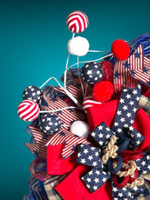 Load image into Gallery viewer, Patriotic Wreath, Red White and Blue, Stars and Stripes, Patriotic Decor
