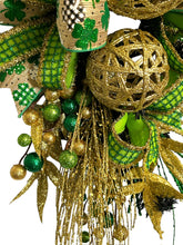 Load image into Gallery viewer, St. Patrick’s Day Swag, St. Patrick’s Day Decor, St. Paddy’s Day, Green and Gold Decor, Festive Irish Decor