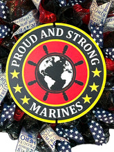 Load image into Gallery viewer, Marine Wreath, Military Wreath, Veteran Wreath, Patriotic