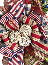 Load image into Gallery viewer, Rustic Patriotic Grapevine Wreath, Patriotic Wreath, Patriotic Decor