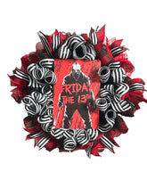 Load image into Gallery viewer, Friday the 13th Halloween Wreath, Horror Wreath, Halloween Decor
