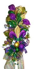 Load image into Gallery viewer, Mardi Gras Swag, Mardi Gras Decor, Fat Tuesday, Lafleur