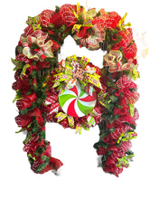 Load image into Gallery viewer, Peppermint Candy Wreath, Christmas Wreath, Christmas Decor, :Candy Wreath