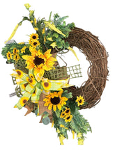 Load image into Gallery viewer, Sunflower Wreath, Sunflower Grapevine Wreath, Home Decor, Everyday Wreath