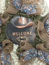 Load image into Gallery viewer, Welcome Cowboy Wreath, Rodeo, Cowboy Hat Decor, Western Decor