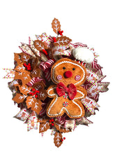 Load image into Gallery viewer, Gingerbread Christmas Wreath, Christmas Decor, Gingerbread Christmas