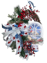 Load image into Gallery viewer, Cardinal Grapevine Wreath, Winter Wreath, Christmas Decor