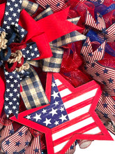Load image into Gallery viewer, Patriotic Wreath, Red White and Blue, Stars and Stripes, Patriotic Decor