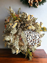 Load image into Gallery viewer, Fall Wreath, Leopard Pumpkin Fall Wreath, Autumn Decor