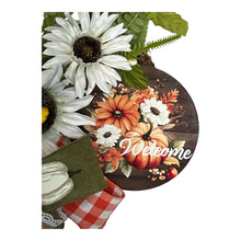 Load image into Gallery viewer, Welcome Fall Wreath, Thanksgiving, Fall Decor, Fall Sunflowers