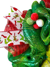 Load image into Gallery viewer, Green Monster Wreath, Christmas Wreath, Christmas Decor