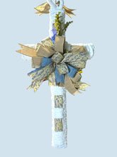Load image into Gallery viewer, Bluebonnet Cross Wreath, Ribbon and Yarn Cross Wreath, Easter Decor