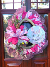 Load image into Gallery viewer, Easter Wreath, Pink Bunny Wreath, Easter Decor