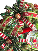 Load image into Gallery viewer, Green Monster HoHoHo Wreath, Christmas Wreath, Christmas Decor, Green Monster Christmasp