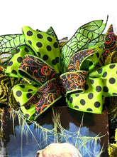 Load image into Gallery viewer, Halloween Wreath, Tales from the Crypt Wreath, Scary Wreath, Green and Black Halloween