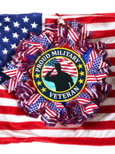 Load image into Gallery viewer, Military Veteran Wreath, Veteran Gift, Patriotic