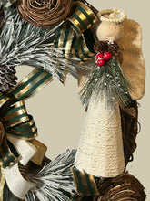 Load image into Gallery viewer, Angel Grapevine Wreath, Christmas Angel Wreath, Winter Angel Wreath