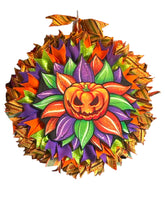Load image into Gallery viewer, Pumpkin Ribbon Wreath, Fall Decor, Halloween Decor
