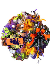 Load image into Gallery viewer, Hocus Pocus Halloween Wreath, Halloween Decor, Witch Wreath