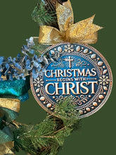 Load image into Gallery viewer, Christmas Begins with Christ Wreath, Christmas Wreath, Christmas Decor, Religious Christmas, Christmas Grapevine Wreath