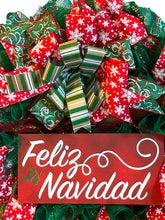 Load image into Gallery viewer, Feliz Navidad Christmas Wreath, Christmas Decor