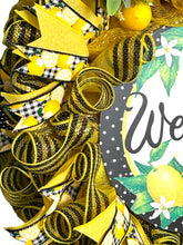 Load image into Gallery viewer, Welcome Wreath, Lemon Wreath, Summer Spring Wreath