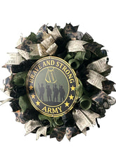 Load image into Gallery viewer, Army Wreath, Military Gift, Patriotic, Brave and Strong Army, Veteran Gift