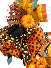 Load image into Gallery viewer, Candy Corn Wreath, Halloween Wreath, Halloween Decor