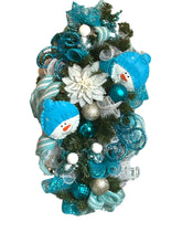 Load image into Gallery viewer, Snowman Swag, Christmas Swag, Winter Decor, Christmas Decor, Blue and White Christmas