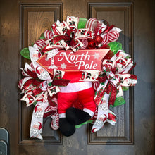 Load image into Gallery viewer, Santa Christmas Wreath, North Pole Christmas, Christmas Decor