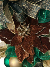 Load image into Gallery viewer, Brown, Gold, and Green Christmas Swag, Christmas Decor, Classy Christmas