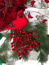 Load image into Gallery viewer, Red Robin Christmas Wreath, Christmas Decor, Winter Decor, Window Pane Wreath