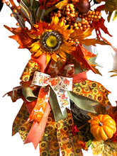 Load image into Gallery viewer, Fall Floral Wreath, Autumn Wreath, Fall Grapevine Wreath