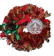 Load image into Gallery viewer, Merry Christmas Nativity Wreath, Christmas Wreath, Religious Christmas, Christmas Decor