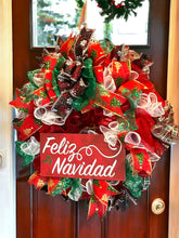 Load image into Gallery viewer, Feliz Navidad Christmas Wreath, Christmas Decor