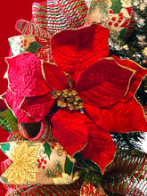 Load image into Gallery viewer, Red Cardinal Christmas Wreath, Poinsettia Wreath, Christmas Decor