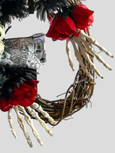 Load image into Gallery viewer, Day of The Dead Wreath, Halloween Wreath, Dia De Los Muerte