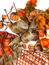 Load image into Gallery viewer, Happy Thanksgiving Wreath, Thanksgiving Decor