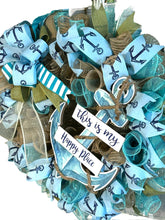 Load image into Gallery viewer, Beach Wreath, Beach House Decor, My Happy Place Anchor Wreath, Spring Summer Decor, Home Decor
