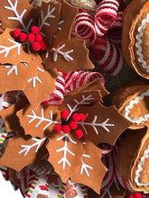 Load image into Gallery viewer, Gingerbread Christmas Wreath, Christmas Decor, Gingerbread Christmas