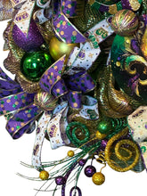 Load image into Gallery viewer, Mardi Gras Wreath, Mardi Gras Decor, Fat Tuesday Celebration