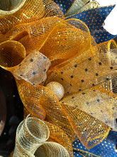 Load image into Gallery viewer, Christmas Wreath, Christmas Winter Wreath, Gold, Blue and Green Christmas, Religious Christmas Decor