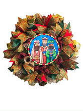 Load image into Gallery viewer, Three Kings Christmas Wreath, Religious Christmas, Christmas Decor