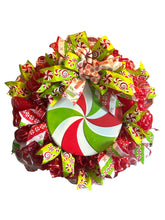 Load image into Gallery viewer, Peppermint Candy Wreath, Christmas Wreath, Christmas Decor, :Candy Wreath