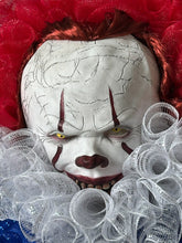 Load image into Gallery viewer, Scary Clown Wreath, Halloween Wreath, Horror Halloween, Scary Halloween Decor