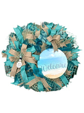 Load image into Gallery viewer, Welcome Wreath, Nautical Wreath, Beach House, Lake House, Summer Wreath