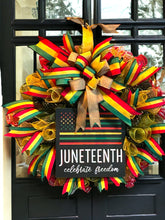 Load image into Gallery viewer, Juneteenth Wreath, Juneteenth Celebrate Freedom